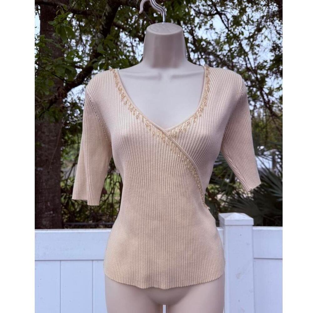 Vntg Beaded Silk Knit